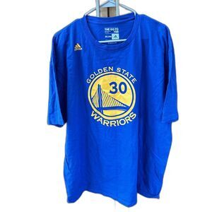 Adidas The Go To Tee Adult Men 2XL Blue Golden State Warriors #30 Curry Cotton